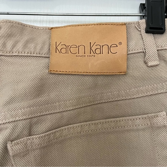 Karen Kane Straight Jeans High-Waisted Women Size 4 Cream Beige 100% Cotton - Picture 3 of 9